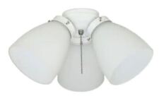 3-Light White Ceiling Fan Shades LED Light Kit by Elite for sale  Ponder