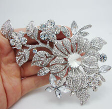 Broche de dama de honra folha flor noiva transparente strass cristal casamento comprar usado  Enviando para Brazil
