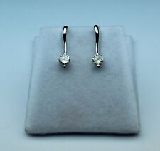 1/2cttw diamond drop stud earrings I-J SI3 18k white gold ITALIAN DESIGNER STYLE for sale  East Sandwich