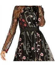 Milumia Transparente Floral Bordado Vestido de Fiesta Negro M HOMECOMING segunda mano  Embacar hacia Argentina