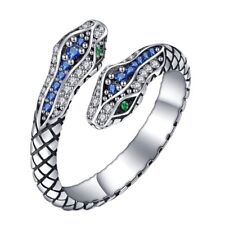 Anillos de plata 925 de serpiente cúbico joyería de circonio para mujer anillo de fiesta ajustable segunda mano  Embacar hacia Argentina