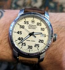 Relógio de pulso masculino Wenger Swiss Military Rally 79318C pulseira de couro marrom novo Batt, usado comprar usado  Enviando para Brazil