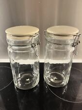 X 2 Jamie Oliver Cream Lid Glass Kilner Jar Storage 20cm for sale  Shipping to South Africa