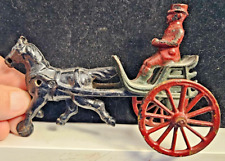 Carrinho puxado por cavalo antigo possível Hubley início dos anos 1900 ferro fundido vermelho/preto 5 1/4" comprar usado  Enviando para Brazil
