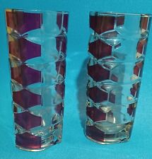 Vintage 2 x French Heavy Glass Luminarc Vase Stamped France 17cms high 60's/70's for sale  Shipping to South Africa