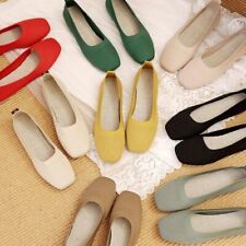 Solid Color Slip On Mesh Loafers Stretch Knitted Ballet Flats Soft Shallow Shoes, used for sale  Shipping to South Africa