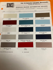 1965 PLYMOUTH AUTOMOTIVE R & M, Exterior Paint Color Chip Chart Sheet ORIG for sale  Shipping to South Africa