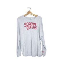 Camiseta promocional Scream Queens L grande FOX cinza manga longa ajuste relaxado comprar usado  Enviando para Brazil