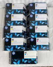 LOT OF 8 2016 HP DESIGNJET 1000 80 Ink Cartridge Cyan Magenta Yellow SOLD AS IS for sale  Shipping to South Africa