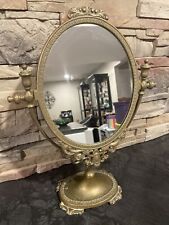 Vintage Italian Brass Vanity/Dressing Table Mirror Approx 14.5” X 10.5”, used for sale  Shipping to South Africa