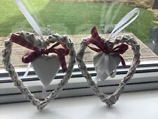 Wicker hanging hearts for sale  CHESTERFIELD