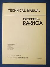 ROTEL RA-810A INTEGRATED AMP TECHNICAL SERVICE MANUAL FACTORY ORIGINAL  for sale  Canada