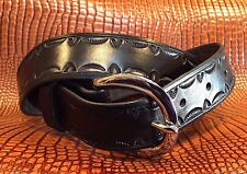 1 1/2 " Black Belt Hand-Tooled Old West Custom Leather Biker Hunting  for sale  Shipping to South Africa