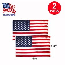 2 PACK 2.5 x 4 Ft American Flag w/ Grommets, United States Flags, US America for sale  Shipping to South Africa