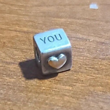 Authentic Pandora Charm I Love You Heart Cube 925 Sterling Silver 14k Retired for sale  Warminster