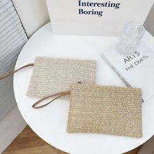 Straw Clutch Purses For Women Summer Beach Handbags Wedding Envelope Wallet for sale  LONDON