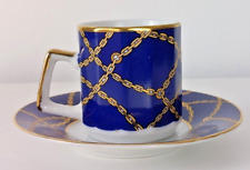 Xícara e pires de café expresso vintage - Azul com corrente dourada - Feito no Japão comprar usado  Enviando para Brazil