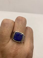 Vintage Stainless Steel Blue Lapis Lazuli Ring Size 7 for sale  New York