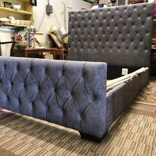 grey velvet bed frame for sale  SHREWSBURY