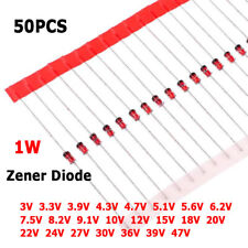 50 peças 1W 1N47 diodos Zener 3V 3.3V 4.7V 5.1V 7.5V 10V 15V 24V - 47V DO-41 comprar usado  Enviando para Brazil