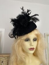 Black fascinator hat for sale  LEICESTER
