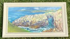 Vintage Seascape Oil Painting Framed Art Anglesey Caernarvonshire Jill Mickle for sale  Shipping to South Africa