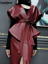 Usado, Jaqueta de couro sintético feminina faixas xales capa gótica moda passarela 2023 comprar usado  Enviando para Brazil