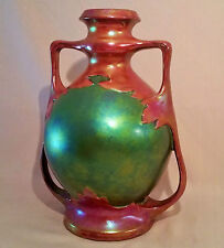 1873 ZSOLNAY VASE eosin green red table art antique pecs hungary vtg porcelain for sale  Shipping to South Africa