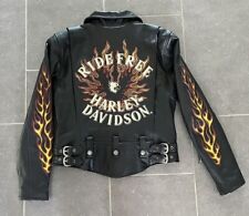 Harley Davidson Small Leather Jacket Flame II Ride Free MINT COND 98134-03VW for sale  Shipping to South Africa