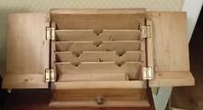 Vintage Carved Pine Stationary Box  With Letter Rack Desk Tidy for sale  Shipping to South Africa