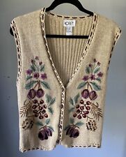 Usado, Colete de malha vintage Koret com flores suéter botões sem mangas top casual comprar usado  Enviando para Brazil