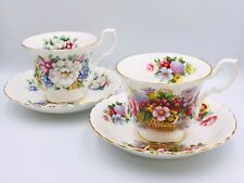 Set of 2 Vintage Royal Albert "Summertime Series" Bone China Tea Cup & Saucer for sale  Canada