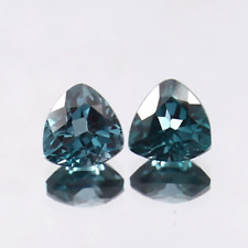 Natural Brazilian Blue Green Tourmaline Loose Trillion Gemstone Cut Pair 6x6 MM, used for sale  Shipping to South Africa