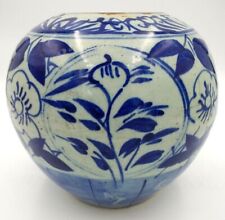 Antique Chinese Blue White Porcelain Hand Painted Floral Themed Ginger Jar for sale  Astoria