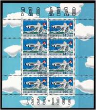 Folha de 8 selos usados Suíça 1988 Pro Aero Helvetia - cancelamento no primeiro dia comprar usado  Enviando para Brazil