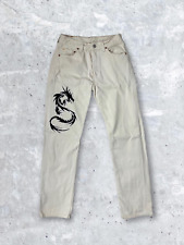 Męskie beżowe vintage Levis 501 Jeansy Dragon Tribal Spodnie Casual Slim Spodnie Y2k na sprzedaż  PL