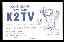 Usado, 1 x Rádio Cartão QSL EUA K2TV Copiague NY 2002 Robert W Myers ≠ V931 comprar usado  Enviando para Brazil