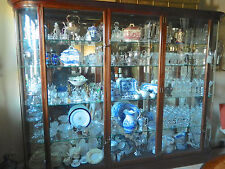 Victorian Display Cabinet Case 115" Long 88" Tall with Curved Glass Wood Frame for sale  Mesa