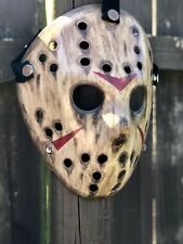 Jason Voorhees Wooden dirty custom hand painted mask- High Quality Art for sale  Spring Hill