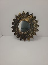1 Espejo Sunburst Starburst Dorado Negro Vintage 9.5x9.5 Espejo Oficina Hogar segunda mano  Embacar hacia Argentina