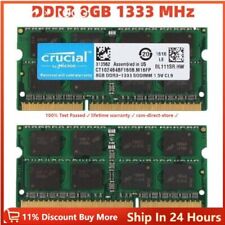 CRUCIAL DDR3 4GB 8GB 1333 MHz PC3-10600 Laptop SODIMM 204-Pin Memory RAM 10600S, usado comprar usado  Enviando para Brazil