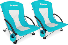 Cadeira de praia KingCamp baixa pacote com 2 dobráveis portátil leve mochila cadeira para, usado comprar usado  Enviando para Brazil