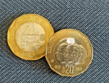 Monedas $20 Pesos Conmemorativas de México Bicentenario y 500 años circuladas segunda mano  Embacar hacia Argentina