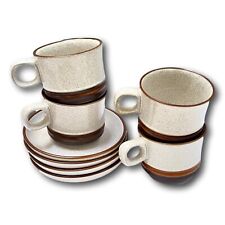 Used, Denby Mugs Potters Wheel  Saucer Brown Speckled Pottery Lot 4 Tea Coffee UK 70 for sale  Shipping to Canada