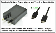 Used, Genuine Razer UK Mains 24W Quick 4.0 Phone Charger Adapter Plug with USB Cable for sale  Shipping to South Africa