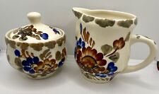 Vtg Włocławek Fajans Kreamer ceramiczny i miska cukrownicza, Made In Poland, ręcznie malowana na sprzedaż  Wysyłka do Poland