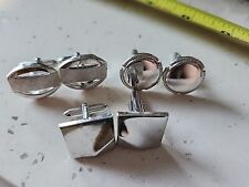 Vintage Lot (3)  Sets Silvertone Swank Cuff Links for sale  Shipping to South Africa