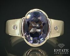 Used, 14k Yellow Gold Oval 1.75ct Natural Tanzanite & Diamond JCR Ladies Ring 4.1g  for sale  Shipping to South Africa