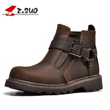 Estilo Clásico Para hombres Botas de Trabajo Moda Hebilla Elásticas Welt Botas al Tobillo 100% Locas, usado segunda mano  Embacar hacia Mexico