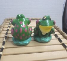 Lot Of 2 Red Spotted Frogs Sitting On Lily Pad Resin Figurine for sale  Shipping to South Africa